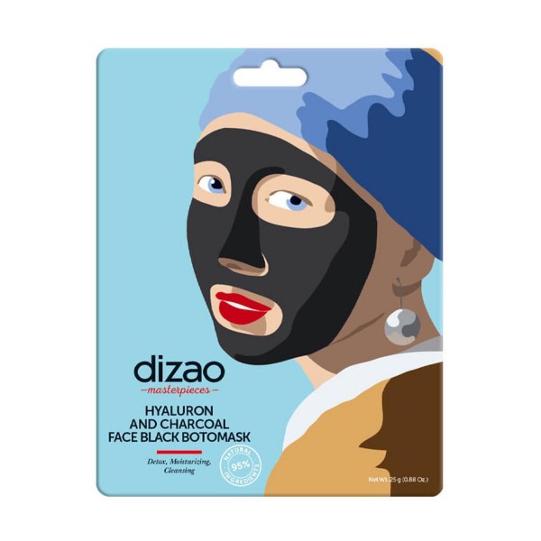 Dizao hyaluron and charcoal face black botomask 1u.